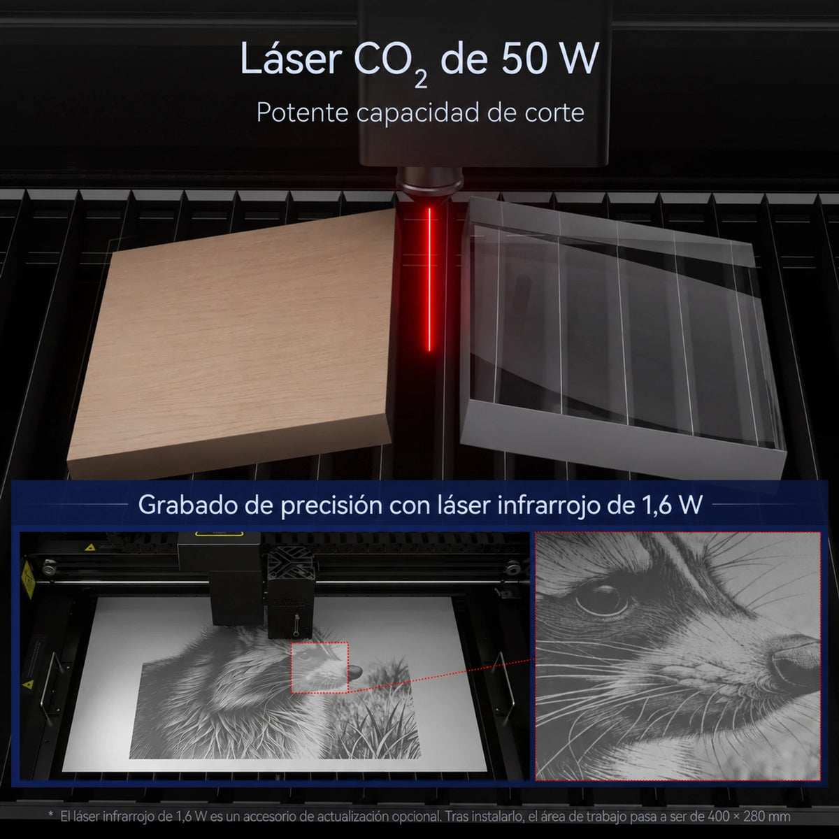 Cortadora láser de CO₂ iKier Master de 50 W