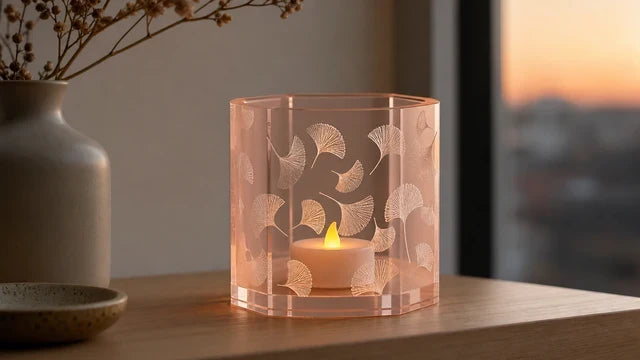 Porta velas de acrílico