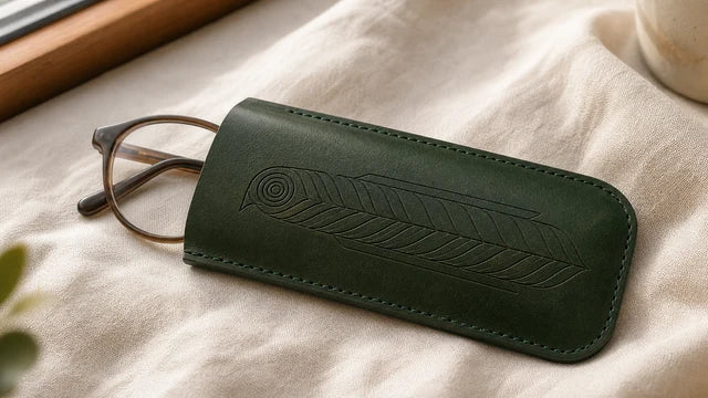 Estuche de lentes de cuero